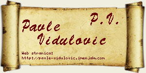 Pavle Vidulović vizit kartica